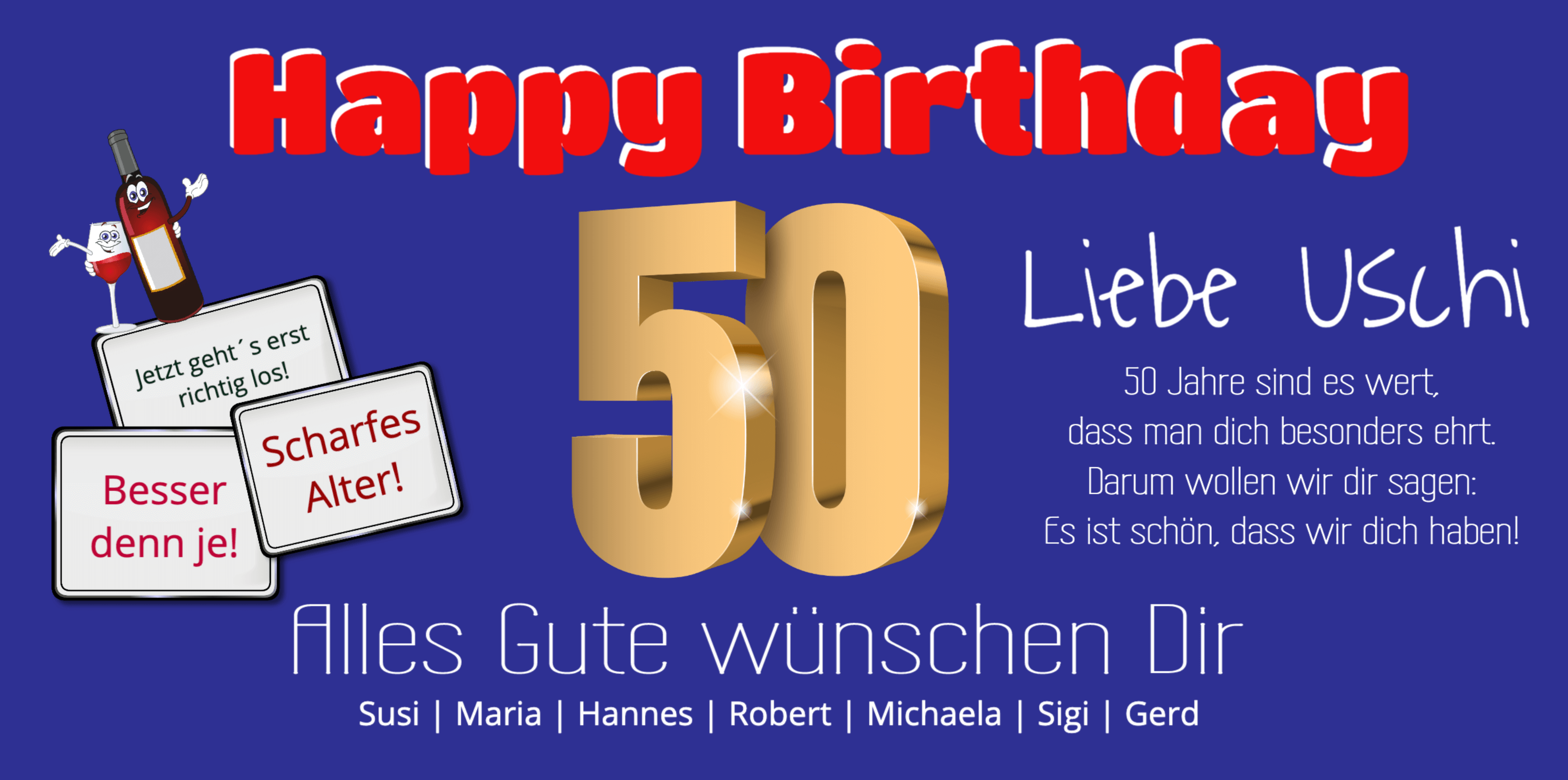 50. Geburtstag - Motiv 03- Geburtstagsbanner