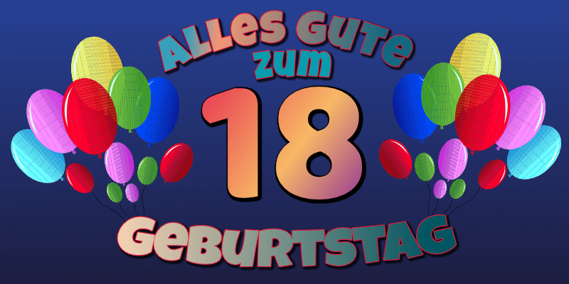 Geburtstagsbanner zum 18. Geburtstag 200 x 100 cm inklusive 4 Ösen Geburtstagsbanner zum 18. Geburtstag 200 x 100 cm inklusive 4 Ösen