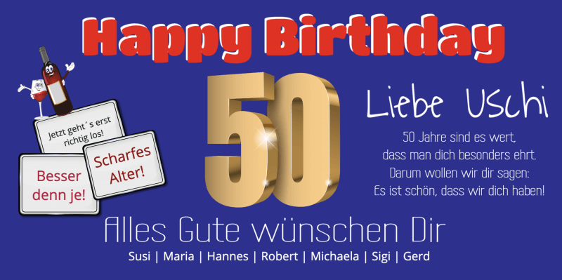 50. Geburtstag Geburtstags Plakat und Geburtstags Banner gestalten