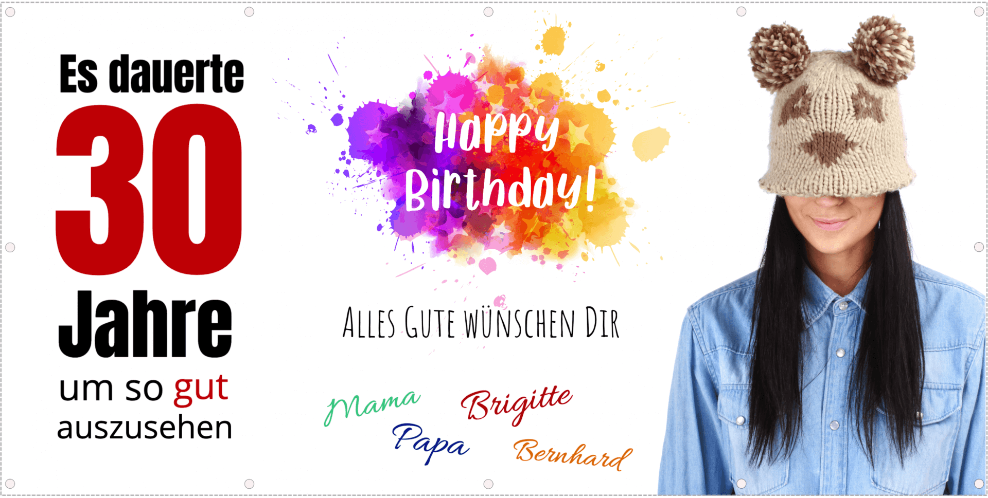 30. Geburtstag Geburtstagsposter und Geburtstags Banner gestalten