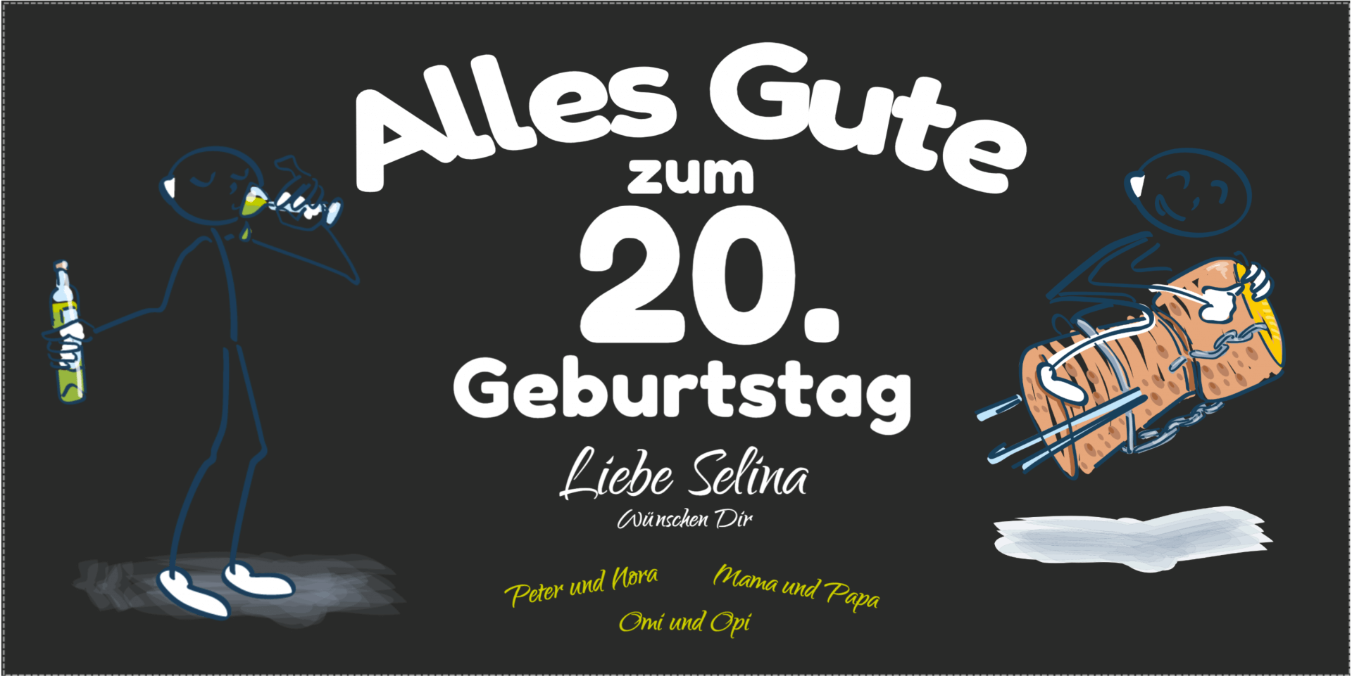 20. Geburtstag 100x50cm GeburtstagsBanner Online gestalten